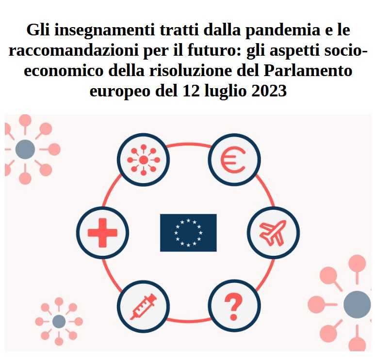 insegnamenti da pandemia - Politiche europee