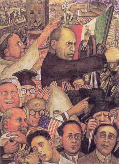 murales di Diego Rivera, Mussolini (New Workers School New York, 1933).