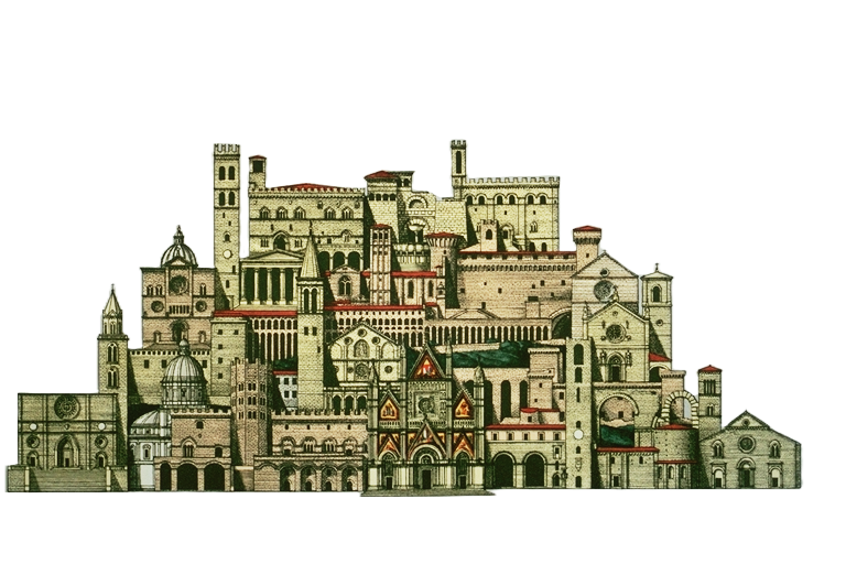 Grafica di Mario Agri dedicata al tema dell’Umbria.