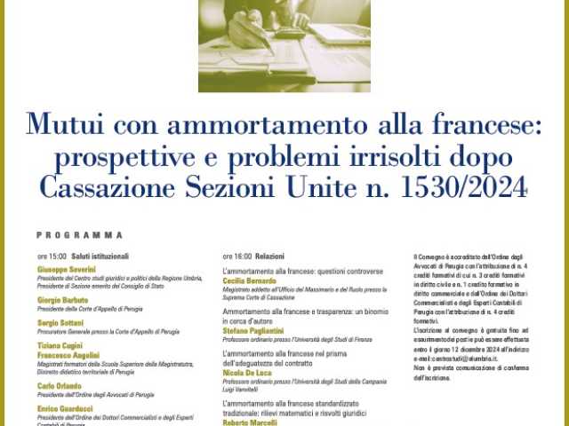 centro studi giuridici e politici - convegno mutui alla francese