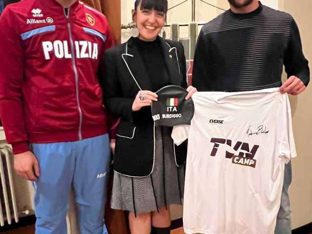 Sarah Bistocchi incontra il nuotatore Federico Burdisso
