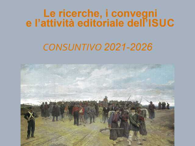 copertina del volume "STORIA DELL’UMBRIA CONTEMPORANEA. Le ricerche, i convegni e l’attività editoriale dell’ISUC. CONSUNTIVO 2021-2026