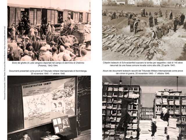 Immagini relative alla deportazione, allo sterminio degli ebrei e alla documentazione prodotta al processo di Norimbera provenienti dall'Holocaust Encyclopedia, United States Holocaust Memorial Museum