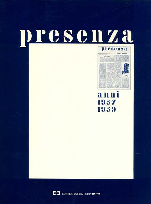 copertina Presenza. Anni 1957-1959, Editrice Umbra Cooperativa, Perugia 1983.
